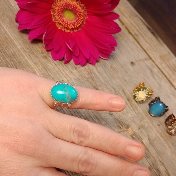 🚫not for sale🚫♦Filigree & Howlite Ring♦ - Picture 3 of 7